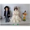 Image 1 : Japanese Paper Doll, Plastic Bride & Victorian Style Man Dolls up to 15.5"