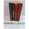 Image 1 : (4) Vintage Franklin Library Hardcover Novels-St.Augustine,Robinson Crusoe,John Donne Poems,Great Ex