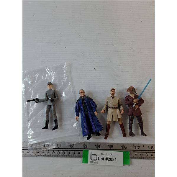 (4) Star Wars Figures, Female Imperial Officer, Chancellor Palpatine, Obi-Wan Kenobi, Plo Koon