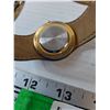 Image 5 : Tooled Leather Bangle Style Quartz Watch, Consigner Says Working