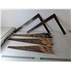Image 1 : (3) Handsaws up to 30" & (2) Framing Squares- Can't Ship