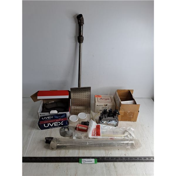 Shower Head, New Pilot Light, Safety Glasses, Brake Pads, Misc.
