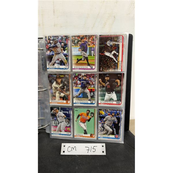 2019 Topps Baseball Card Collection in Binder: Acuña Jr., Kershaw, DeGrom, Martinez