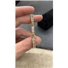 Image 4 : New 18K Gold Plated 5.0mm Emerald Cut Simulated Diamond (CZ) Tennis Bracelet - 6.75”-7.75” Long