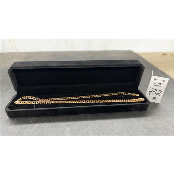 New 18K Gold Plated 7.0mm Interlocking Necklace, 17.5” Long