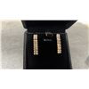 Image 2 : New 18K Gold Plated 5.0mm Emerald Cut Simulated Diamond (CZ) Tassel Earrings, 1.25” Long