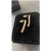 Image 3 : New 18K Gold Plated 5.0mm Emerald Cut Simulated Diamond (CZ) Tassel Earrings, 1.25” Long