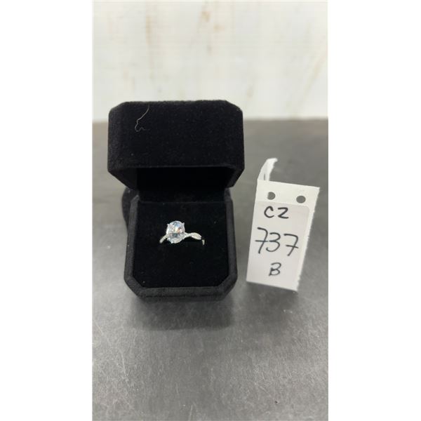 New 925 Sterling Silver 3.0ct Oval Cut Simulated Diamond (CZ) Twist Ring, Size 7