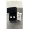Image 1 : NEW 925S 0.8ct Each Simulated Diamond (CZ) Heart Halo Stud Earrings, Mounted in 925 Sterling Silver