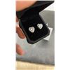 Image 2 : NEW 925S 0.8ct Each Simulated Diamond (CZ) Heart Halo Stud Earrings, Mounted in 925 Sterling Silver