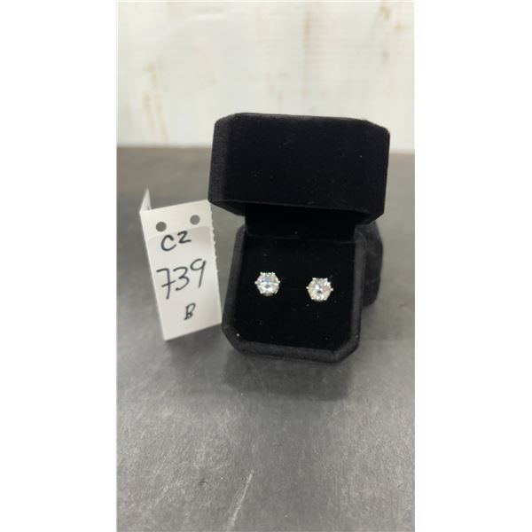 New 925S 1.5ct Each Simulated Diamond (CZ) Stud Earrings