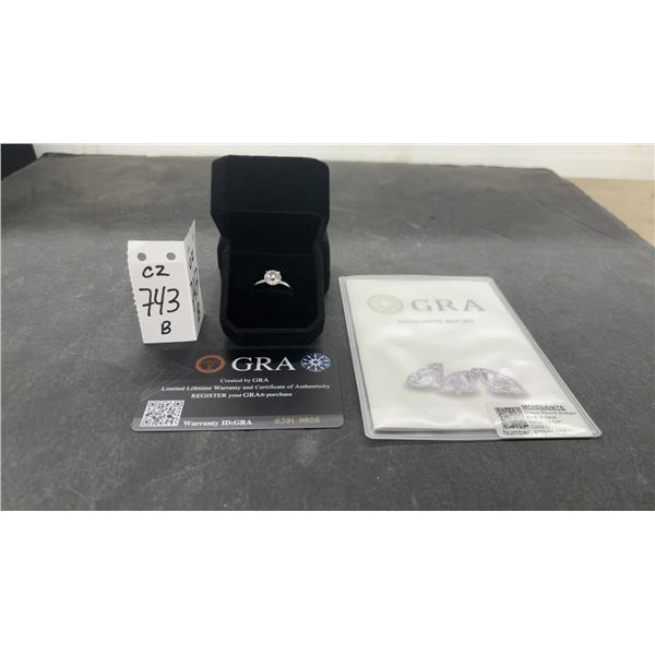 New 925S 2.0ct Moissanite Lab Diamond Solitaire Ring, Size 7, D, VVS1, GRA Report