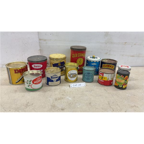 Vintage Advertising Tins, Burns Lard, Peek Frean's, Gold Standard, Taveners