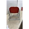 Image 3 : Vintage Hedstrom Child's Metal Spring Rocking Chair, Red Pressed Seat, Tubular Steel Frame, 1950s
