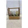 Image 8 : Budweiser Wooden Six-Pack Carrier with 6 Frosted Can-Can Girl Drinking Glasses, Circa 1950s-60s