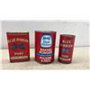 Image 2 : Vintage Blue Ribbon Baking Powder Tins, Pastry Spice and Marjoram Spice Tins, Set of Six