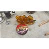 Image 9 : Vintage-Style Scrollwork Metal Magazine Rack, Toffee Tin, Eatons Hangers, Chamber Pot
