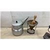 Image 4 : Vintage Kitchen Utensils: Way Rite Scale, Egg Scale, Coffee Grinder, Donut Maker with Box, Sifters