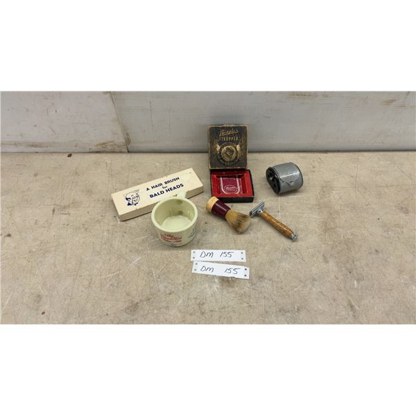 Vintage Shaving Lot, Twinplex Stropper, Safety Razor, Brush, Mug