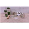 Image 5 : Vintage Kitchenware, Corning Ware Cornflower Teapot, Thermos Flasks, Juice Pitcher