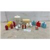 Image 1 : Vintage Farm House Sugar Tin, Recipe Box, Salt and Pepper Shakers