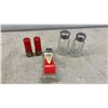 Image 7 : Vintage Farm House Sugar Tin, Recipe Box, Salt and Pepper Shakers