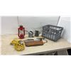 Image 1 : Dietz No. 2 Kerosene Lantern, Oil Can, Pitcher, Extension Cord, Tool Belt