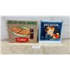 Image 1 : Vintage Coca-Cola Grilled Cheese Sandwich Cardboard Sign, 12 × 13 1/2”