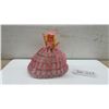 Image 1 : Handmade Beaded Ball Gown Fashion Doll with Blonde Hair and Pink Beaded Dress, 8 1/2” Tall