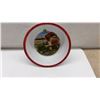 Image 4 : Two John Deere Children's Bowls with Green Check and Red Rim, Farm Scenes