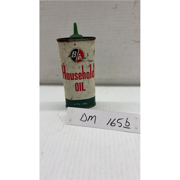 B/A Household Oil Tin Can with Green Spout, 4 Fluid Ounces, British American Oil Company Limited