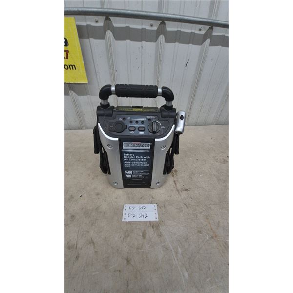 Motomaster Eliminator Battery Booster Pack with Air Compressor, 1400 Peak Amps, 700 Crank Amps