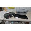 Image 1 : Gray Plastic Toolbox with Wagner Flexio Paint Sprayer and Black Rubbermaid Toolbox and Router
