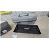 Image 2 : Gray Plastic Toolbox with Wagner Flexio Paint Sprayer and Black Rubbermaid Toolbox and Router