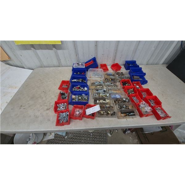 Assorted Hardware Lot: Rock-On Fasteners, Screws, Nuts, Bolts, Washers, Anchors