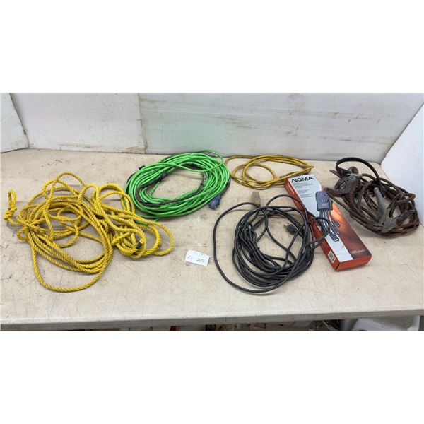 NOMA 5-Outlet Surge Protector 1200 Joules, Extension Cords, Rope, Jumper Cables