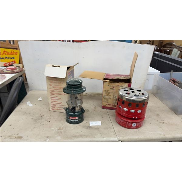 Coleman Easi-Lite Model 325A Adjustable Lantern and Quick-Lite Model 518C Catalytic Heater