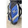 Image 2 : Mizuno Pro Staff Golf Cart Bag in Blue, Black, Gray with Folding Push Cart