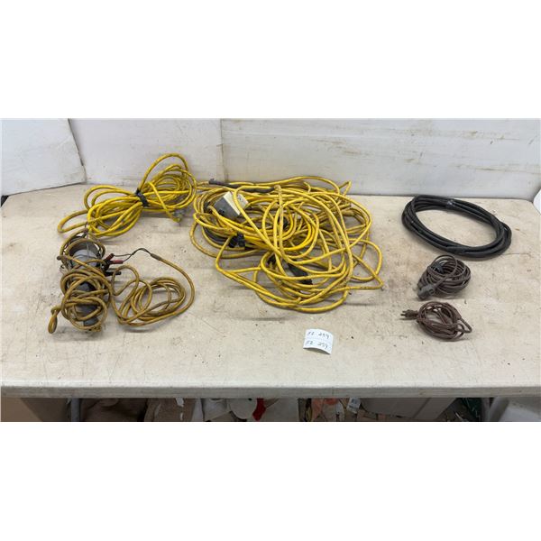 Assorted Extension Cords, Trouble Light