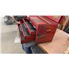 Image 4 : Red Metal Multi-Drawer Tool Chest with Hinged Lid, 14 × 26 × 12”