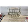 Image 2 : Vintage Mid-Century Gold-Tone Wire Magazine Rack and Manual Lever-Action Bottle Capper