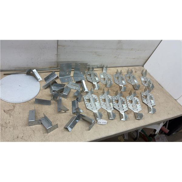 Assorted Metal Brackets and Connectors, Incl, Simpson Strong-Tie FZ 270 Joist Hangers