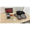 Image 1 : Battery Tester, “Beware of Dog” Sign, 3 Rolls of Black Tape