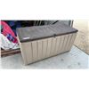 Image 1 : Large Outdoor Storage Box 44 × 22 × 25” with Assorted Garden Tools, BBQ Utensils