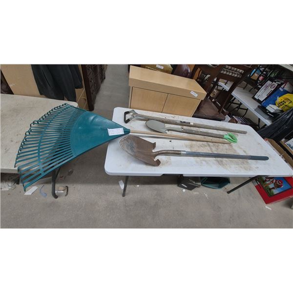 Handworks Round Point Shovel, Leaf Rake, Spade