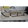 Image 1 : Vintage Wooden Runner Sled with Slatted Deck and Metal-Reinforced Runners, 47” Long