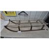 Image 2 : Vintage Wooden Runner Sled with Slatted Deck and Metal-Reinforced Runners, 47” Long