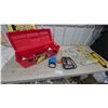 Image 1 : Plano 26” Toolbox, Surge Master Power Bar, Extension Cords, LED Flashlight, Tire Inflator