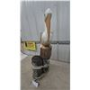 Image 4 : Hand-Carved Wooden Pelican Sculpture on Natural Log Base with Rope Accents, 35” Tall