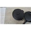 Image 2 : Cabela's 10” Cast Iron Camp Oven with Lid, Cast Iron Round Skillet, Oval Skillet